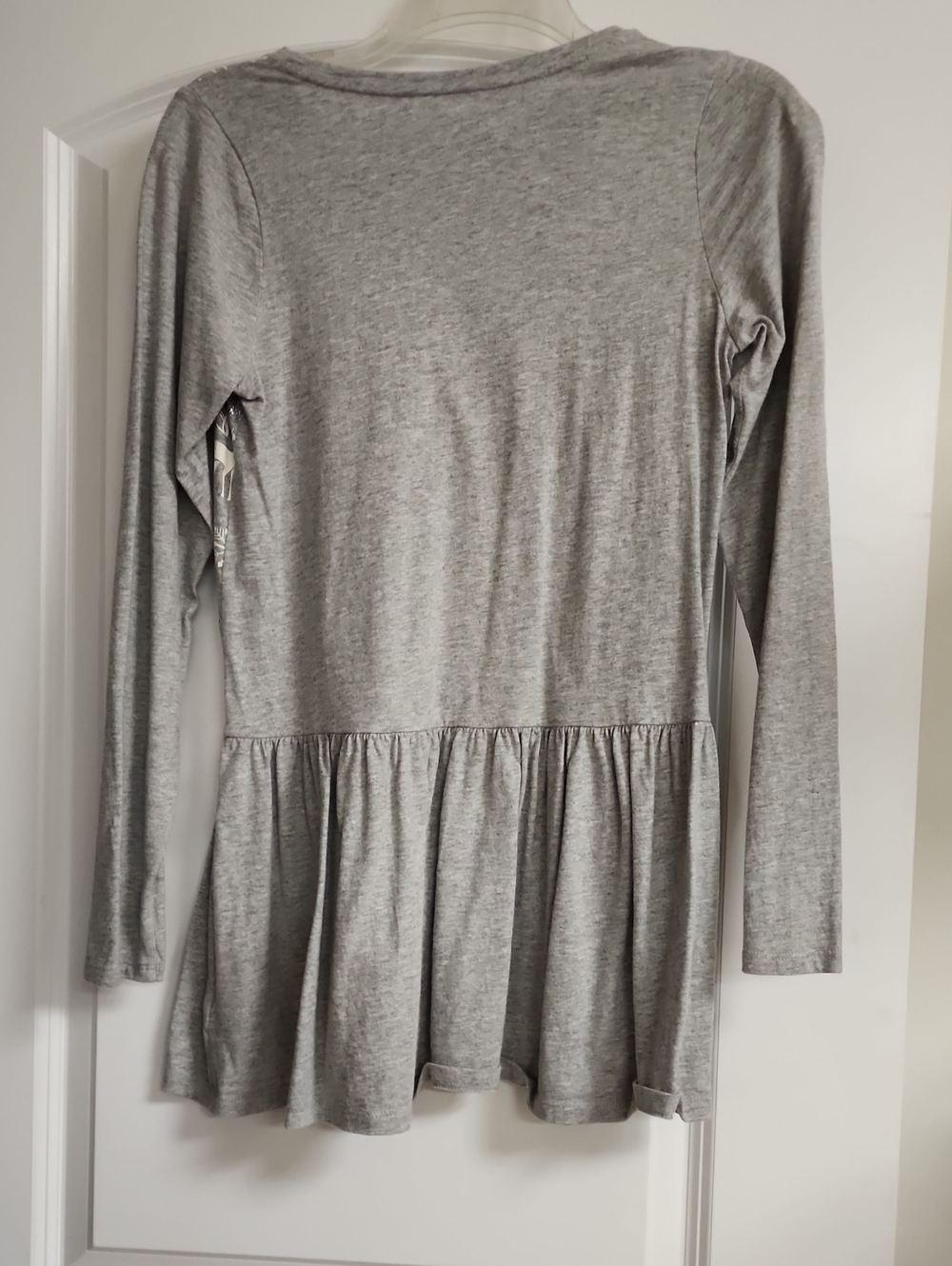 Lands' End Girls Long Sleeve Holiday Deer Snowflake Tunic Dress Size 14 L Gray - Picture 3 of 6